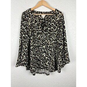 Chico's Womens Top Leopard Cheetah Size 4X 2024 Fall Winter Trend Office‎ Career